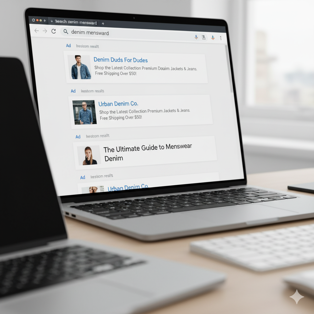 Small business owner reviewing online ad budget and click performance