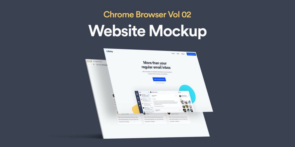 Screenshot mockup of sample websites